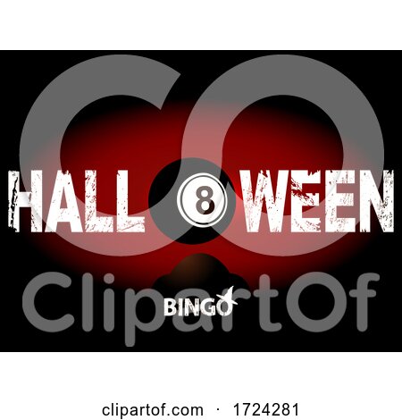 Halloween Bingo Number Eight and Text Background by elaineitalia
