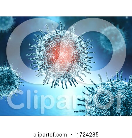 3D Medical Background with Virus Cells by KJ Pargeter