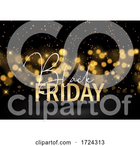 Black Friday Background with Glittery Bokeh Lights Design by KJ Pargeter