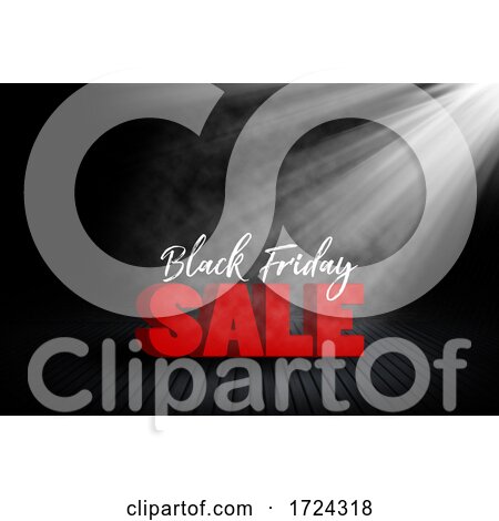 Black Friday Sale Background with Room Interior and Spotlight by KJ Pargeter