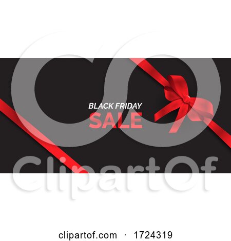 Black Friday Sale Banner with Red Ribbon by KJ Pargeter
