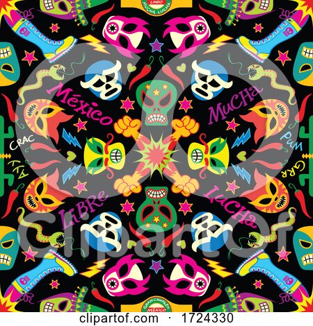 Mexican Wrestling Lucha Libre Pattern by Zooco