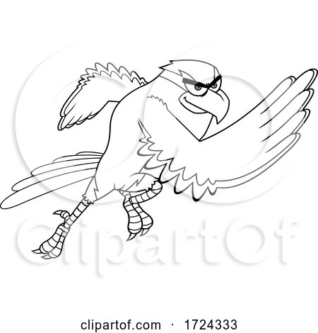 Black And White Sprinting Hawk by Hit Toon