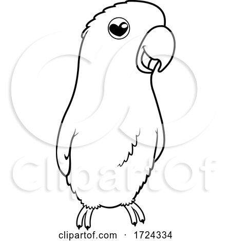 Black And White Lovebird with a Heart Eye by Hit Toon