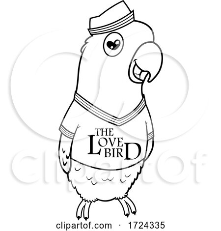 Black And White Love Bird Wearing a Shirt by Hit Toon