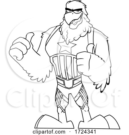 Black And White Bald Eagle Super Hero in a Patriotic Suit by Hit Toon