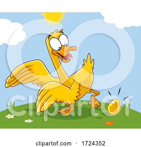 Golden Goose Laying an Egg by Hit Toon