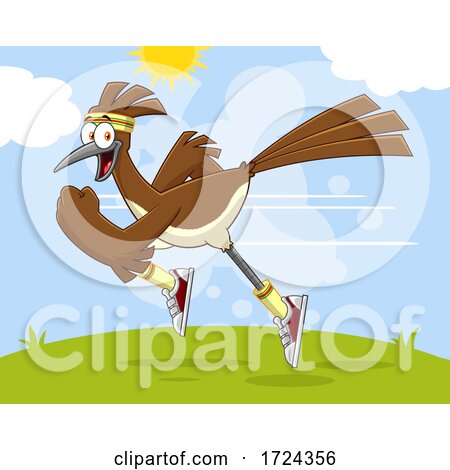 Sprinting Roadrunner Bird by Hit Toon