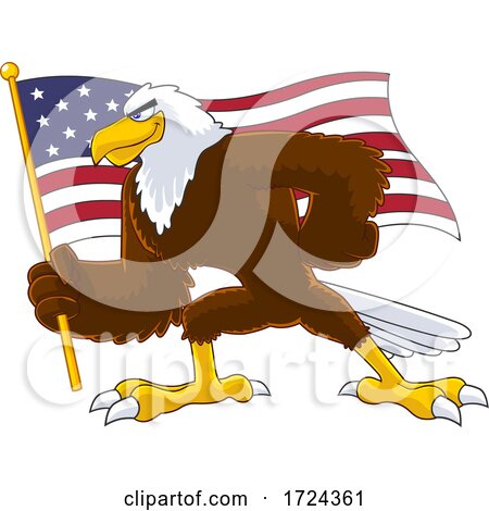 Bald Eagle Holding an American Flag by Hit Toon