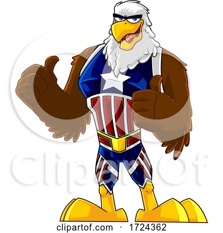 Bald Eagle Super Hero in a Patriotic Suit by Hit Toon