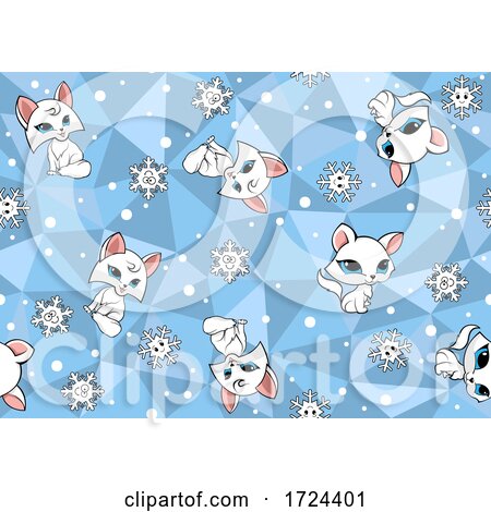Cat and Snowflake Pattern by dero