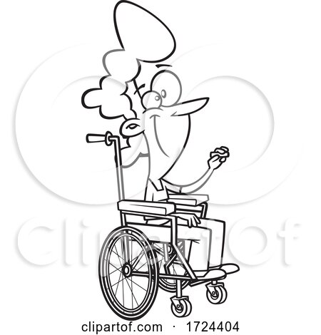 Cartoon Black and White Female Teacher in a Wheelchair by toonaday