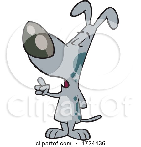 Cartoon Smart Dog Holding up a Finger and Talking by toonaday