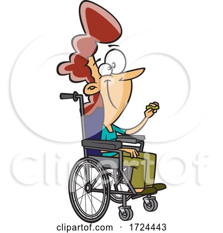 Cartoon Female Teacher in a Wheelchair by toonaday