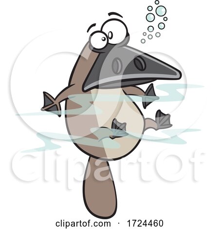 Cartoon Floating Platypus by toonaday