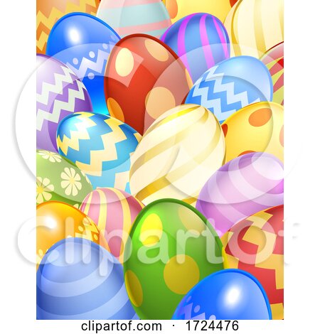 Easter Eggs Background Cartoon by AtStockIllustration