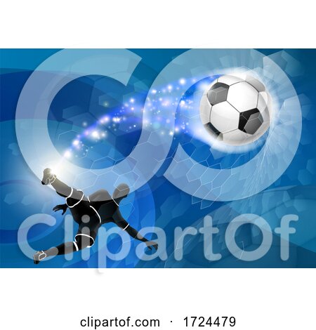 Soccer Silhouette Man Abstract Football Background by AtStockIllustration