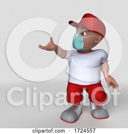 3D Sports Man Wearing a Mask, on a White Background by KJ Pargeter