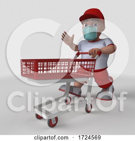 3D Sports Man Wearing a Mask, on a White Background by KJ Pargeter
