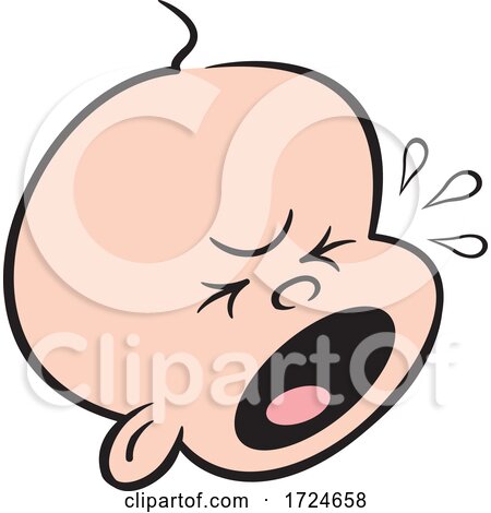 Cartoon Crying Baby Face by Johnny Sajem