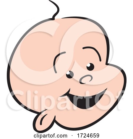 Cartoon Baby Face with a Happy Expression by Johnny Sajem