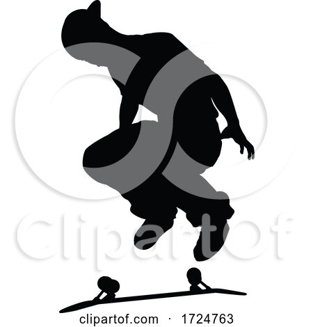 Skateboarder Skater Silhouette by AtStockIllustration