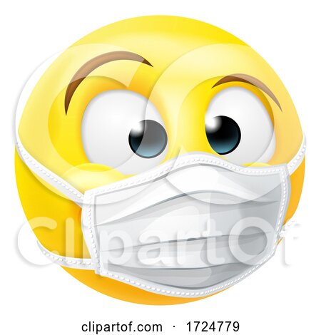 Emoticon Emoji PPE Medical Mask Face Icon by AtStockIllustration