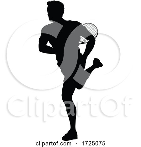 Tennis Player Man Sports Person Silhouette by AtStockIllustration