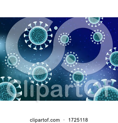 Abstract Medical Background with Covid 19 Virus Cells by KJ Pargeter
