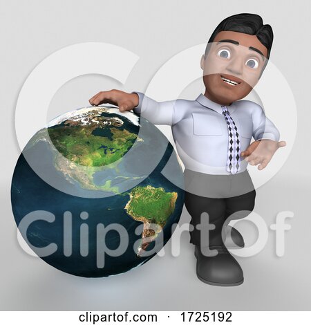 3d Hispanic Business Man, on a Shaded Background by KJ Pargeter