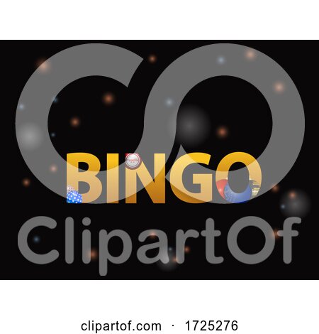 Christmas Bingo Decorative Text on Black Background by elaineitalia