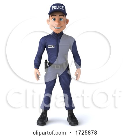 3d Police Man on a White Background by Julos