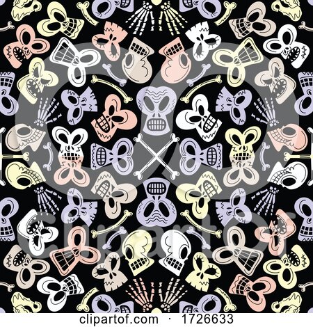 Halloween Skull and Bone Background by Zooco