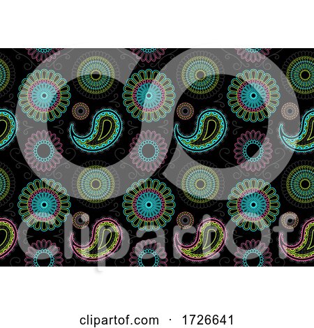 Colorful Mandala and Paisley Background by dero