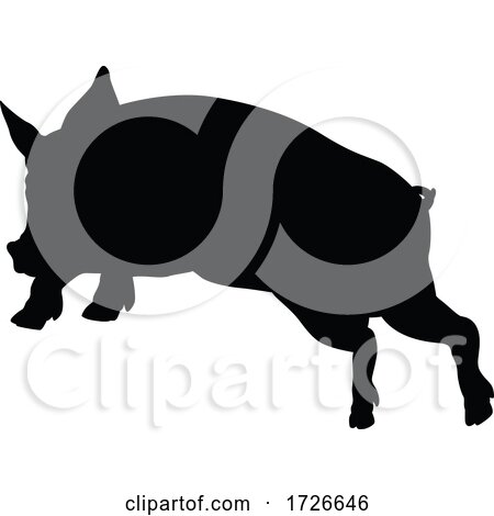 Pig Silhouette Farm Animal by AtStockIllustration