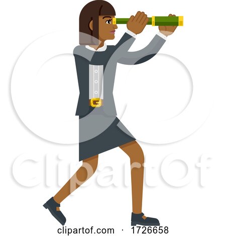 Telescope Spyglass Woman Business Concept by AtStockIllustration