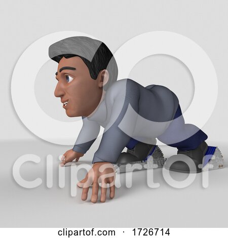 3d Casual Hispanic Man, on a Shaded Background by KJ Pargeter