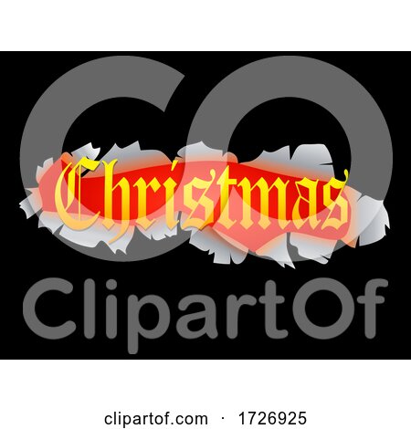 Christmas Text out of Ripped Black Background by elaineitalia