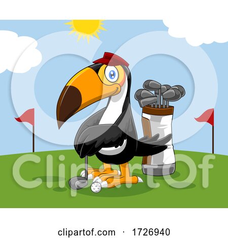 Golfing Toucan by Hit Toon