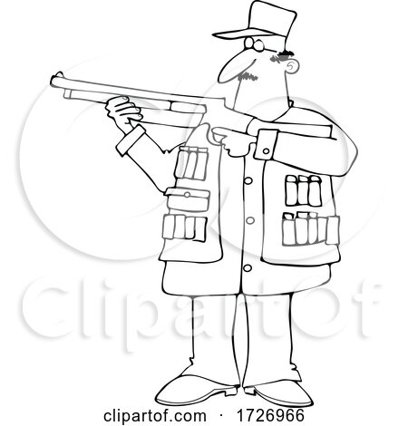 Cartoon Guy Aiming a Shotgun by djart
