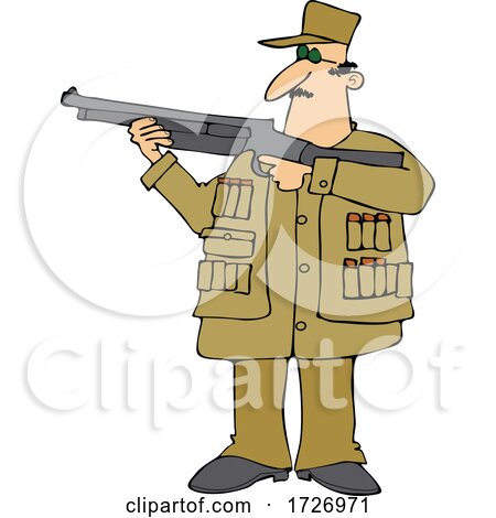 Cartoon Man Aiming a Shotgun by djart