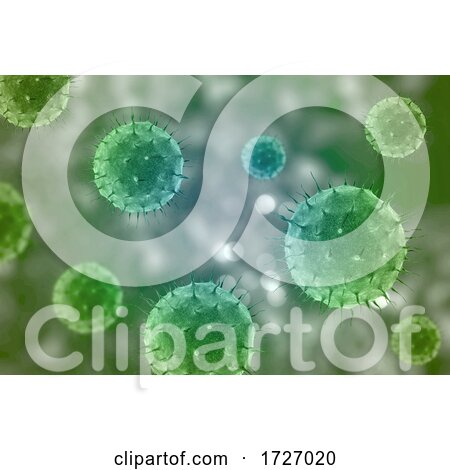 3D Abstract Medical Background with Virus Cells  Covid 19 Pandemic by KJ Pargeter