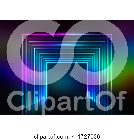 Abstract Design with Neon Tunnel Effect by KJ Pargeter