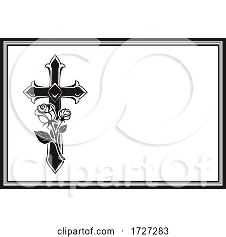 Funerary Cross and Roses Invitation by Vector Tradition SM