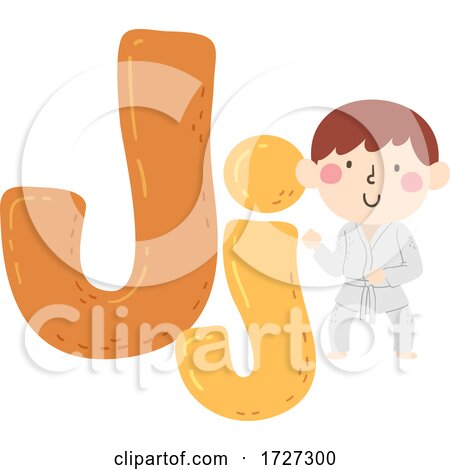 Kid Boy Judo Sport Alphabet Illustration by BNP Design Studio