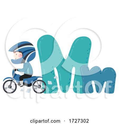 Kid Boy Motocross Sport Alphabet Illustration by BNP Design Studio