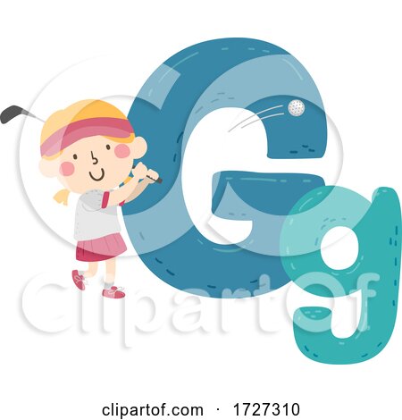 Kid Girl Golf Sport Alphabet Illustration by BNP Design Studio