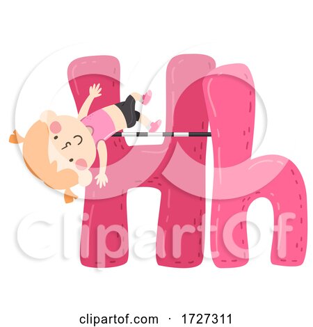 Kid Girl High Jump Sport Alphabet Illustration by BNP Design Studio