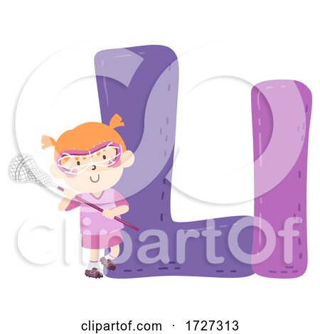 Kid Girl Lacrosse Sport Alphabet Illustration by BNP Design Studio
