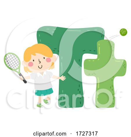 Kid Girl Tennis Sport Alphabet Illustration by BNP Design Studio